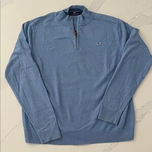 Vineyard Vines Men's Light Blue Zip-Up Sweater